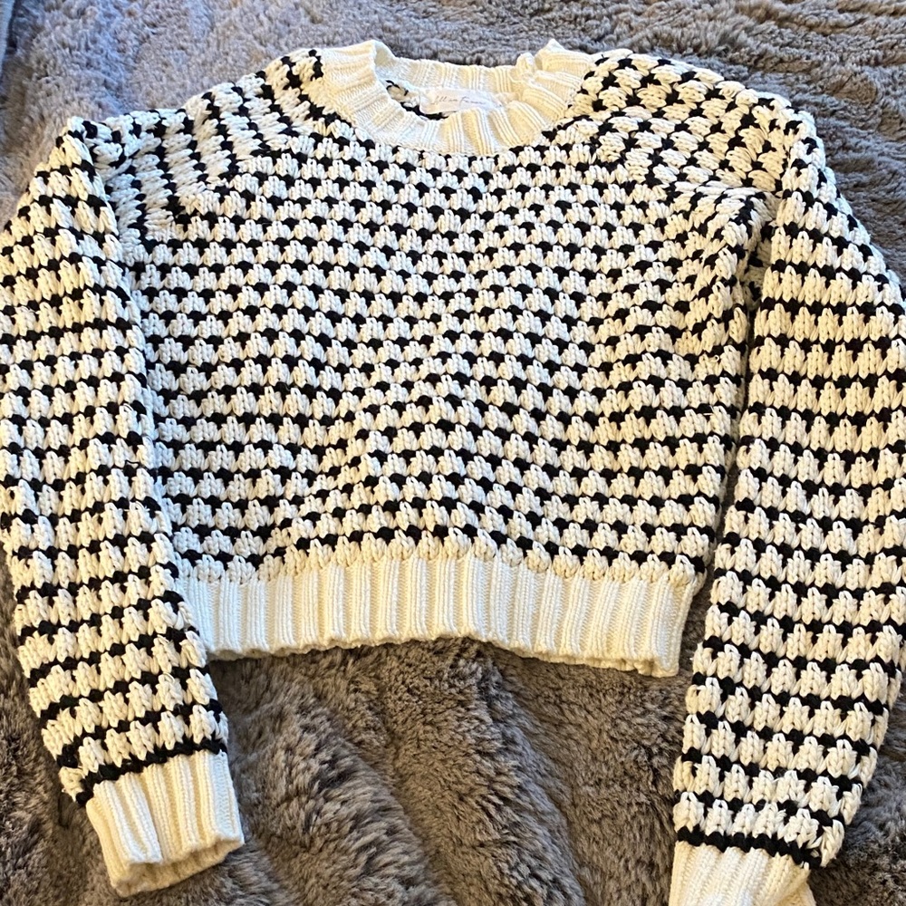 All in Favor Monochrome Patterned Sweater